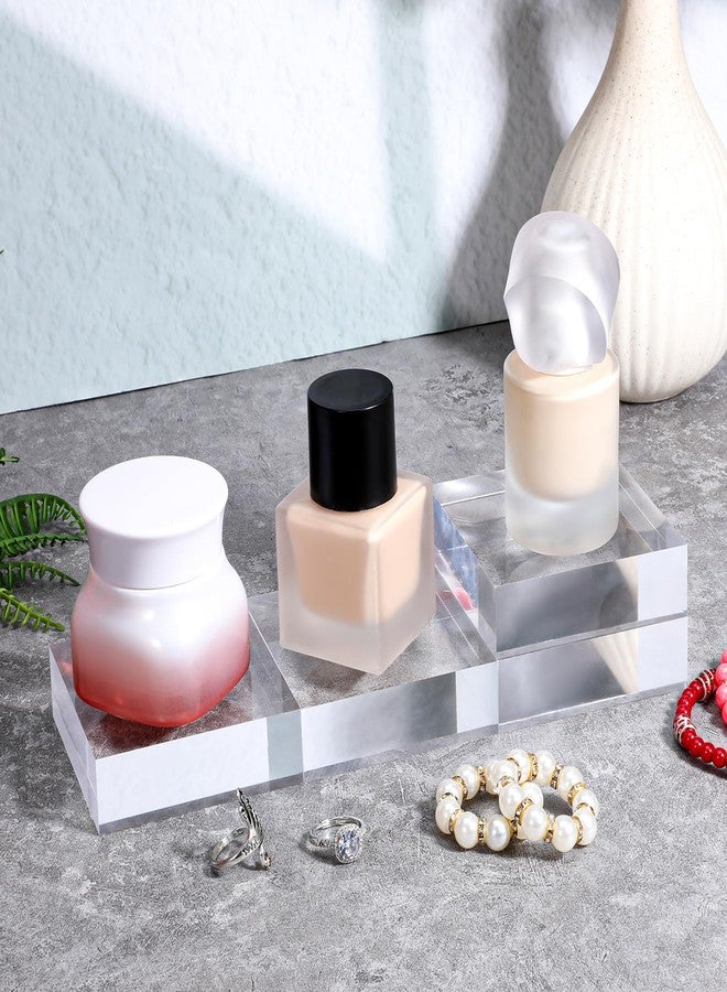 Zelphvt 8 Packs Acrylic Square Display Block 3.15 x 3.15 inches Clear Polished Acrylic Square Display Cube, Solid Display Risers Stands Jewelry Display Pedestal Stand for Jewelry Ornaments Collection(3 Size) - Image 4